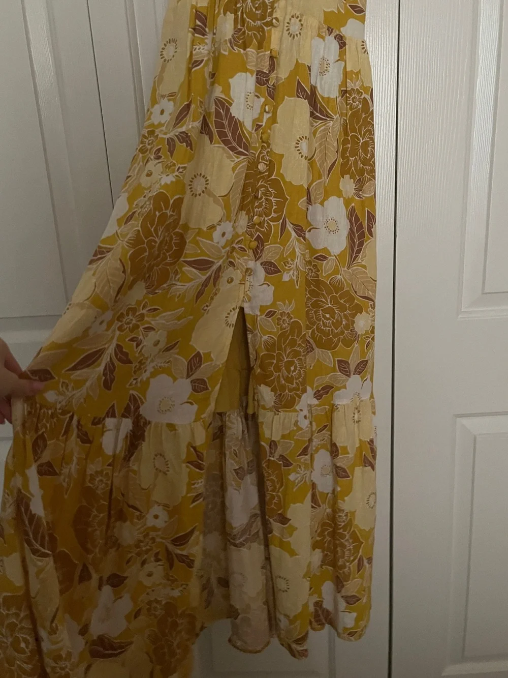 Abercrombie & Fitch Mustard Yellow Floral Maxi Dress